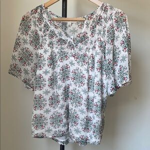 LOFT Flutter Sleeve Peasant Blouse